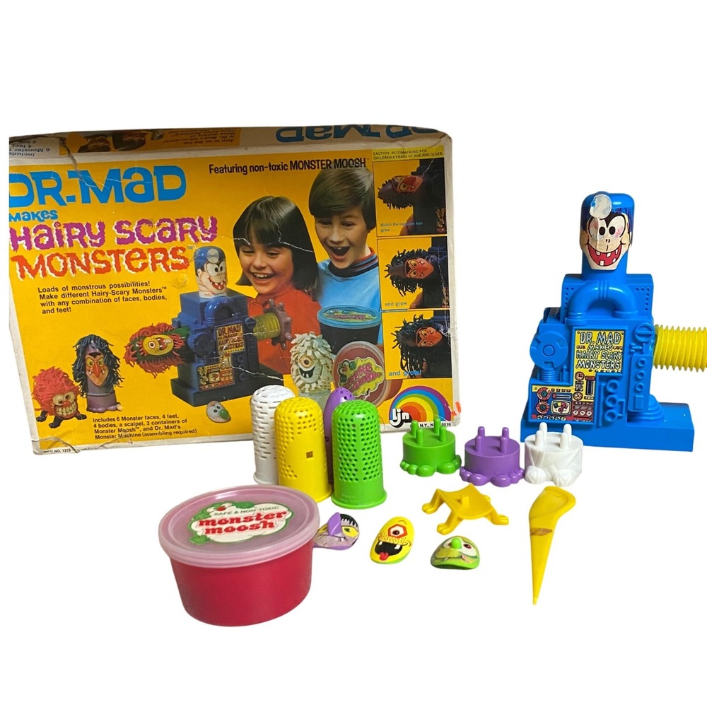 Vintage 1970s Dr Mad Makes Hairy Scary Monsters Playset with Box Toy
